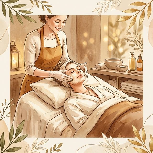 Tratamiento facial profesional - ilustración